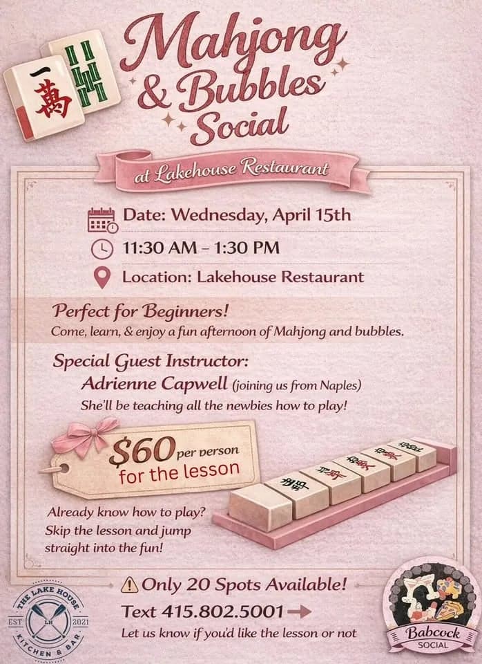 Mahjong & Bubbles Social (20 spots only)
